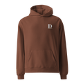 Chestnut hoodie with a logo on the chest against a white background