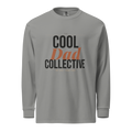 Gray long-sleeve shirt with 'The Cool Dad Collective' text on a white background